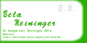 bela meininger business card